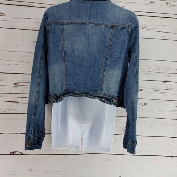 Cato cropped small Button up cotton denim Jean jacket - Picture 6 of 8